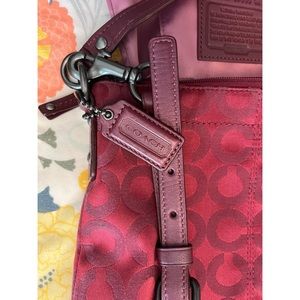 Burgundy Vintage Coach Crossbody Purse